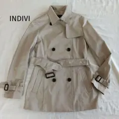 INDIVI ベージュ ダブルブレスト トレンチコート 38