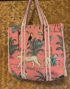 インド製ブロックプリントバッグ⭐︎ピンク