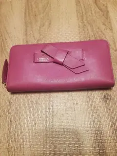LANVIN ピンクレザー長財布