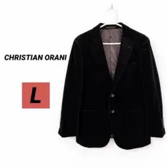 Christian ORANI L ブラック コーデュロイ テーラードジャケット