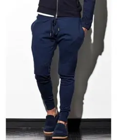 S/1PIU1UGUALE3 RELAX/バイカースウェットパンツ/ネイビー