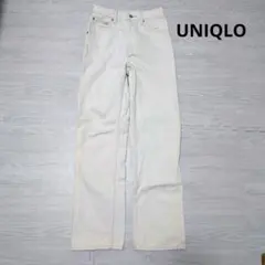 【UNIQLO】レギュラーフィットストレートハイライズジーンズ 24(61cm)