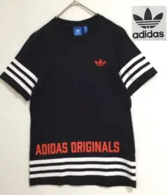 adidas アディダス 半袖Tシャツ　刺繍トレフォイルロゴ