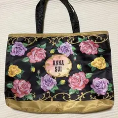 ANNA SUI トートバッグ 花柄 ブラックのサムネイル