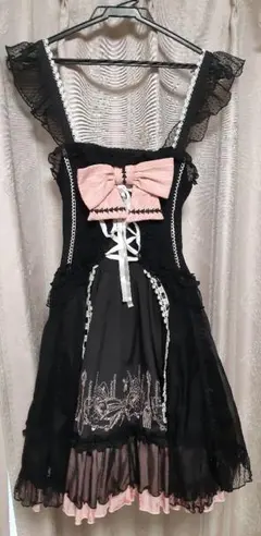 h.naotoFRILL黒ピンクワンピース&トップス3点セット♡おまけ付きのサムネイル