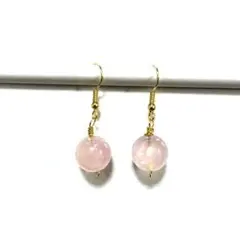 ローズクォーツピアス