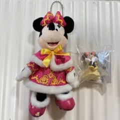 ディズニー ぬいば ミニー カラクリ カラーオブクリスマス ぬいぐるみ バッジ