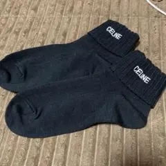 CELINE ロゴ刺繍 リブソックス ブラックのサムネイル