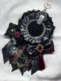 痛ロゼット　ロゼット　黒　グレー　金　ワインレッド
