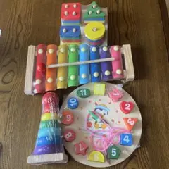 木製カラフル知育おもちゃセット