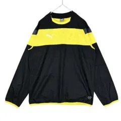 2196【PUMA】長袖ウエア シャツ スポーツ ブラック×イエロー 140