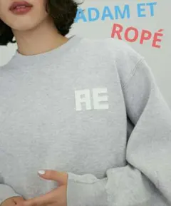 ★アダムエロペ★フェルト刺しゅうニットプルオーバー ニットスウェット クロップド