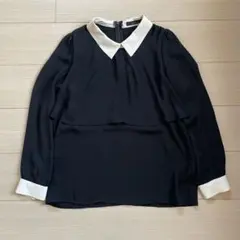 PAGEBOY 重ね着風 長袖ブラウス 黒/白