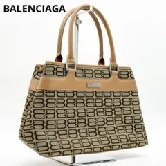 【美品】BALENCIAGA ハンドバッグ BBモノグラム ベージュ キャンバスのサムネイル