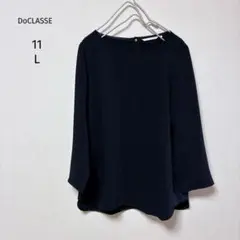 DoCLASSE ドゥクラッセ　シフォンブラック　フリルシャツ　黒　キレイめ　Lのサムネイル