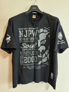 SOUL SPORTS 新日本プロレス NJPW コラボ Tシャツ 黒 6L