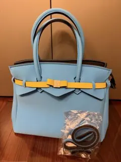 SAVE MY BAG トートバッグ A4対応 ブルー 美品のサムネイル