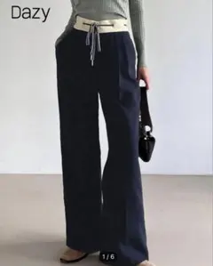 SHEIN DAZY コントラストカラードローストリング付きスーツパンツ　M