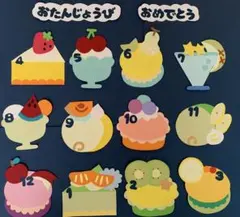 壁面飾り誕生日表ケーキ