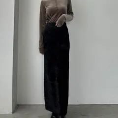 Louere シャギーニットペンシルスカート ブラック