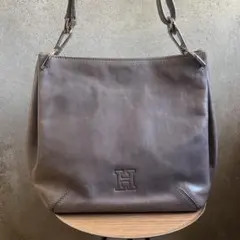 HIROFU ヒロフグレー レザー ショルダーバッグ