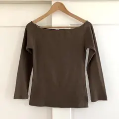 IENA LA BOUCLE コンパクトベアボートネックプルオーバー ブラウンのサムネイル