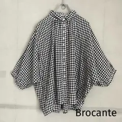 美品✨Brocante ブロカント　フレンチリネンギンガム グランシャツのサムネイル