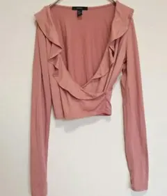 FOREVER 21 フリルオフショルダー長袖トップス 【Ｌ】