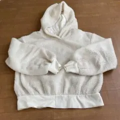 GU ボア　パーカー 140 白　丈短め　ジーユー