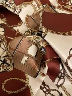 vintage ストール スカーフ 10×216 馬車　総柄