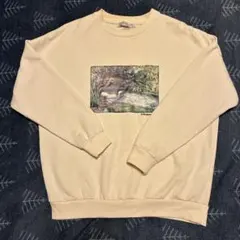 風景プリント 長袖トレーナー