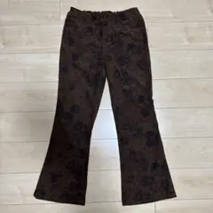 GORGEブラウン フラワーパターン コーデュロイパンツ
