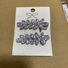 クリスタルヘアクリップ2個セット