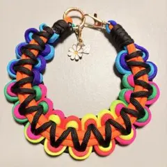 パラコード スマホストラップ ハンドストラップ　ハンドメイド レインボーカラー
