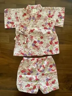 ベビー甚平・花柄／女の子、80サイズ