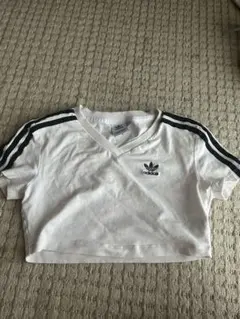 美品adidas オリジナルホワイト 半袖Tシャツ SBLACKPINK着用