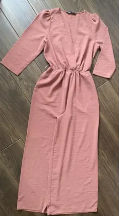 ZARA ピンク オールインワン パンツ　七部袖　XS