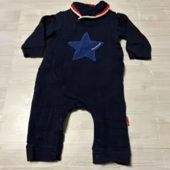 ベビー　ムージョンジョン　カバーオール 70cm ネイビー 星刺繍