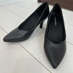 fuwaraku フワラク ブラックポインテッドトゥパンプス 22㎝ ブラック