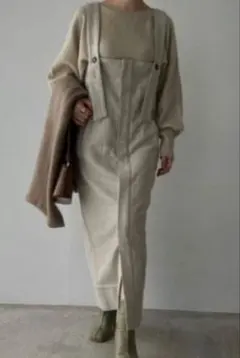 FRAY I.D ベアサロペットパンツ ベージュ - メルカリ