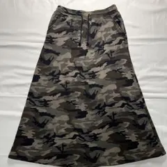 00's vintageフレアスカート 迷彩柄 ドローストリング付き