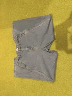 ダークブルー デニム ワイドレッグパンツ