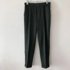 ZARA パンツ サイドライン ザラ グリーン ネイビーライン