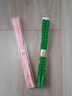 【新品】帯締め 2本セット ピンク グリーン