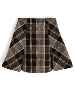 GRL tu963 インパン裏地付きチェック柄プリー ツスカート 新品未使用