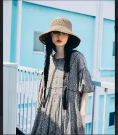 ニコアンド 2wayマキシプリントワンピースL