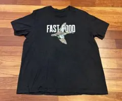 FAST FOOD 鴨プリント Tシャツ ブラック 古着 ビッグサイズ