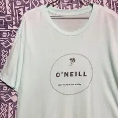O'NEILL 半袖 パームツリー 椰子の木 ロゴ Tee ライトブルー ネオン