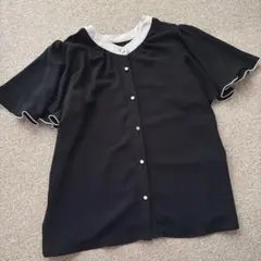 トッコクローゼット フリル袖ブラウス 黒