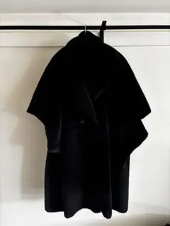 AMERI REVERSIBLE BOA PONCHO COAT ブラック